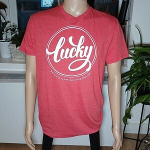 Red Lucky Rosie's 777 Gaming Emporium Graphic T-Shirt RARE / Size L